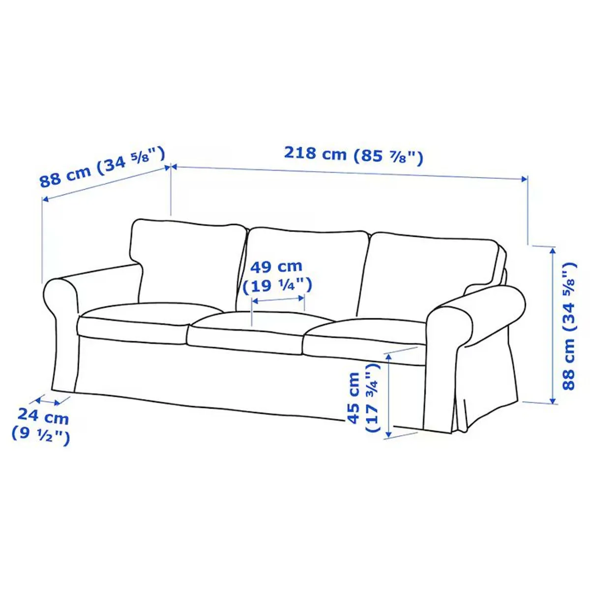 EKTORP 3 seater sofa IKEA - Image 3