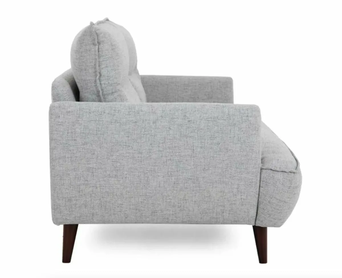 2.5 Seater Silver Fabric Sofa - Marlyn - Brand New - Image 2