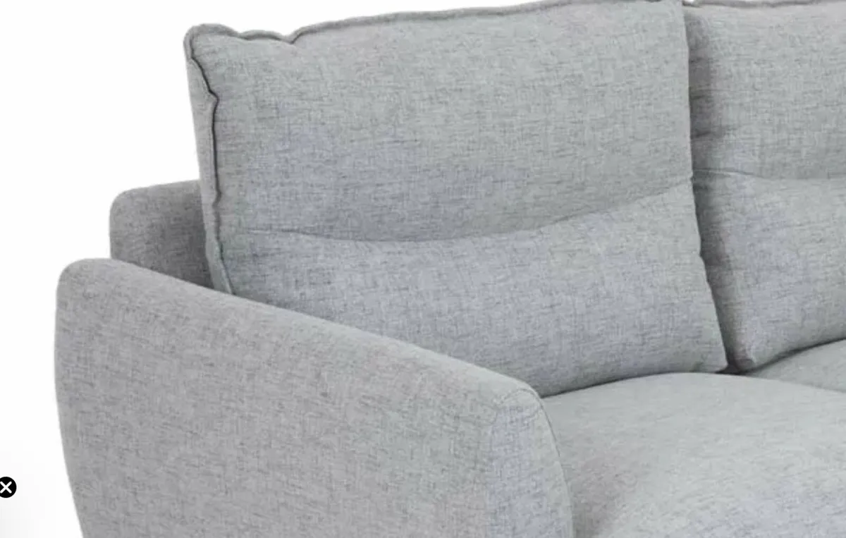 2.5 Seater Silver Fabric Sofa - Marlyn - Brand New - Image 4