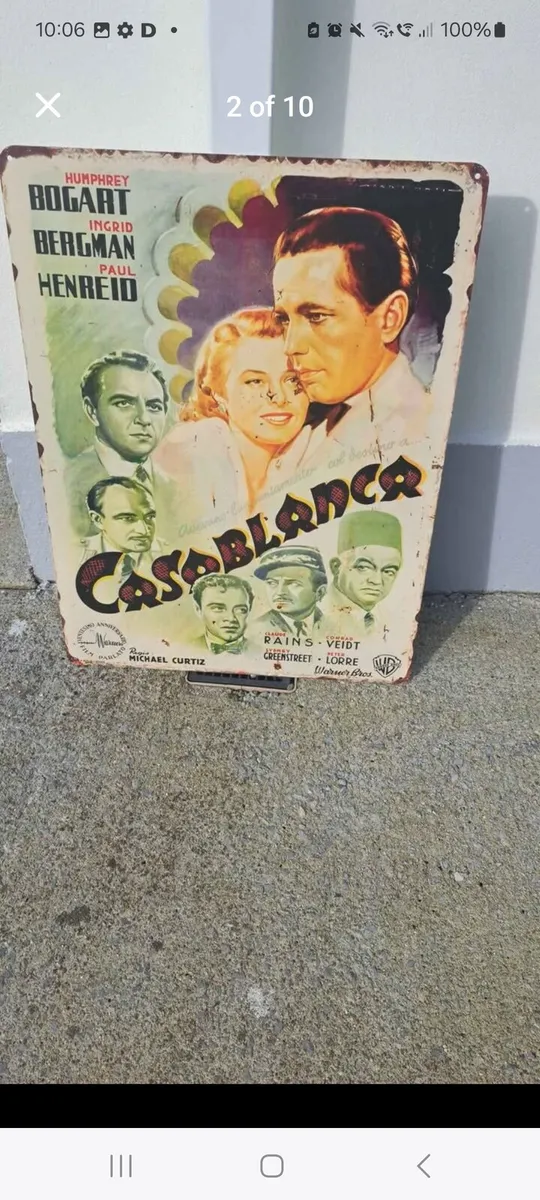 Large  casablanca metal sign