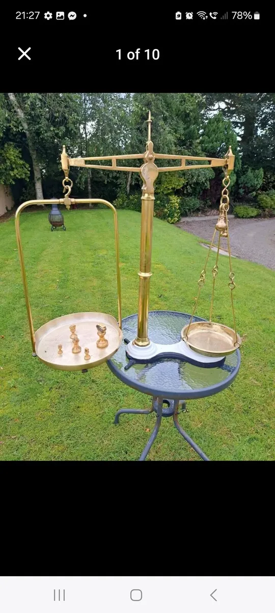 Old  1870s  brass  weighing schales - Image 1