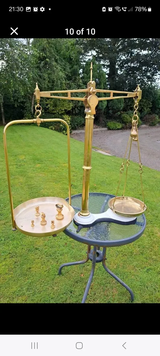 Old  1870s  brass  weighing schales - Image 2
