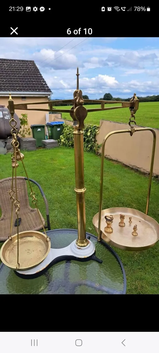 Old  1870s  brass  weighing schales - Image 3