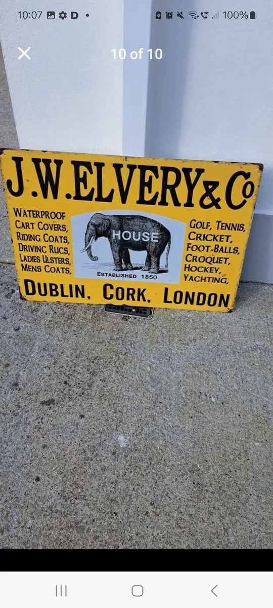 Large  jw everly metal sign