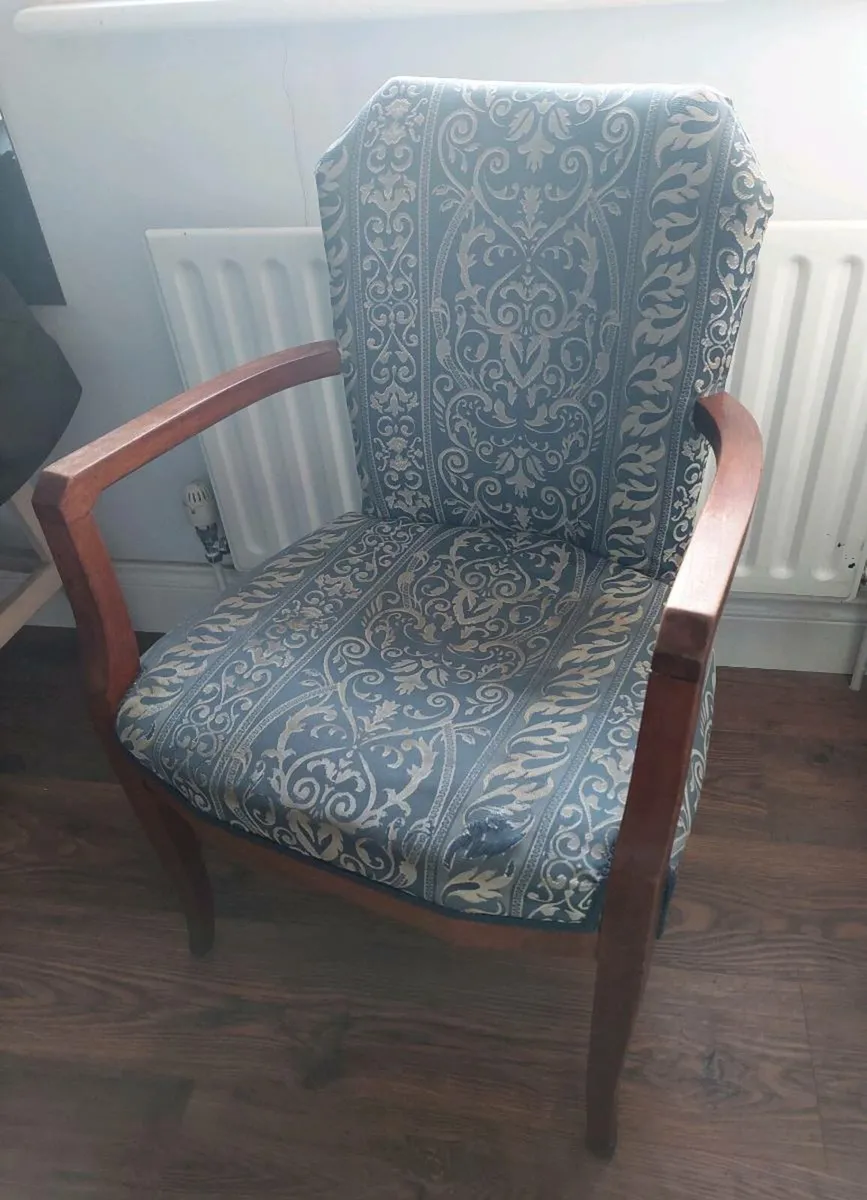 Upholstered Mid Century Armchair - Image 2