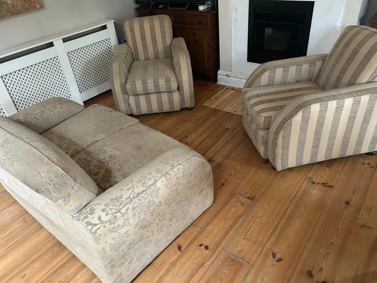 Art deco 3 piece sofa set - Image 1