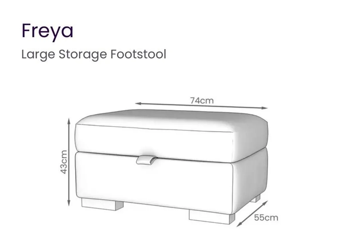 Large footstool with storage (Model Freya from DFS) - like new!! - Image 4
