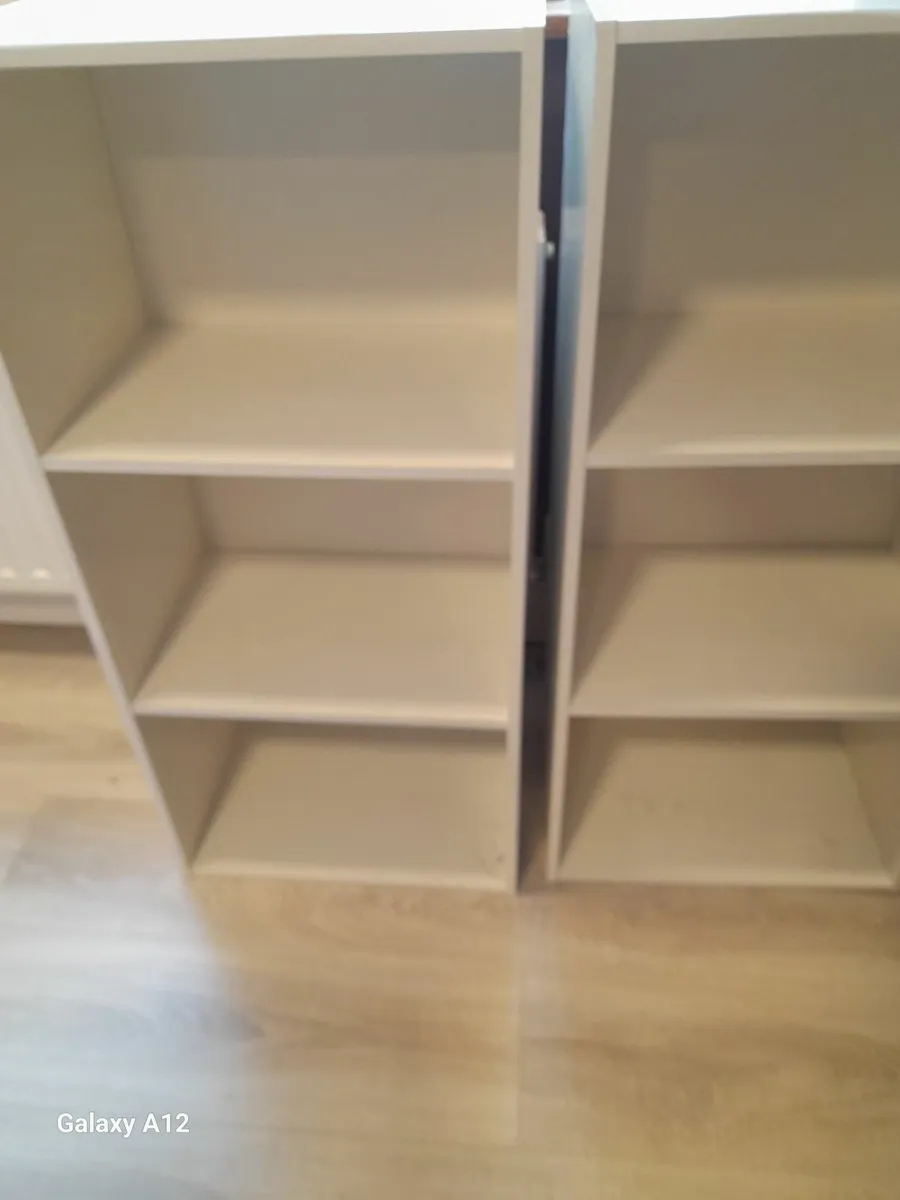 Two white bookcases/display units - Image 2