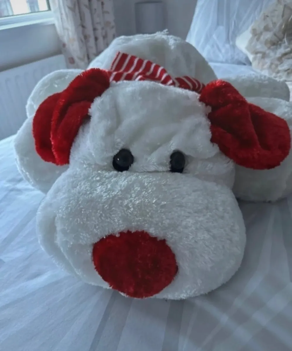 Kids large white dog teddy bear - Image 1