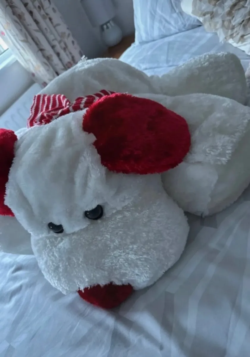 Kids large white dog teddy bear - Image 3