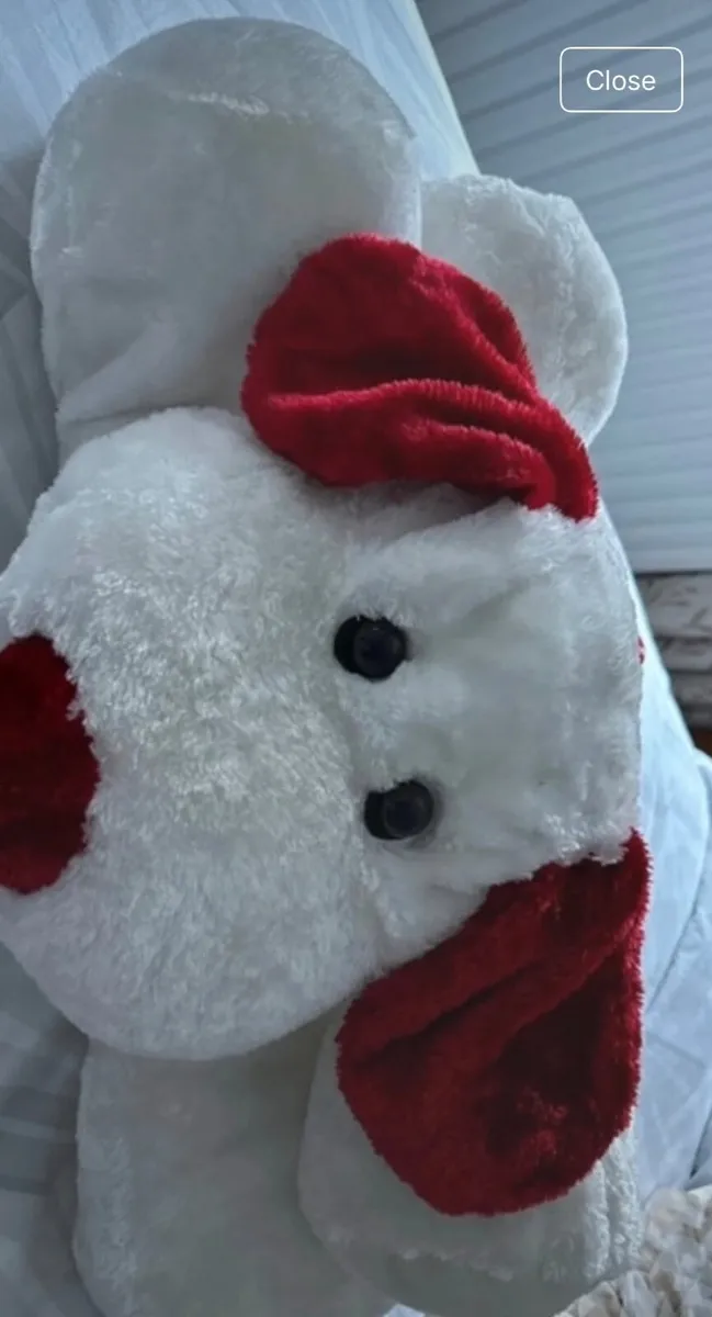 Kids large white dog teddy bear - Image 4