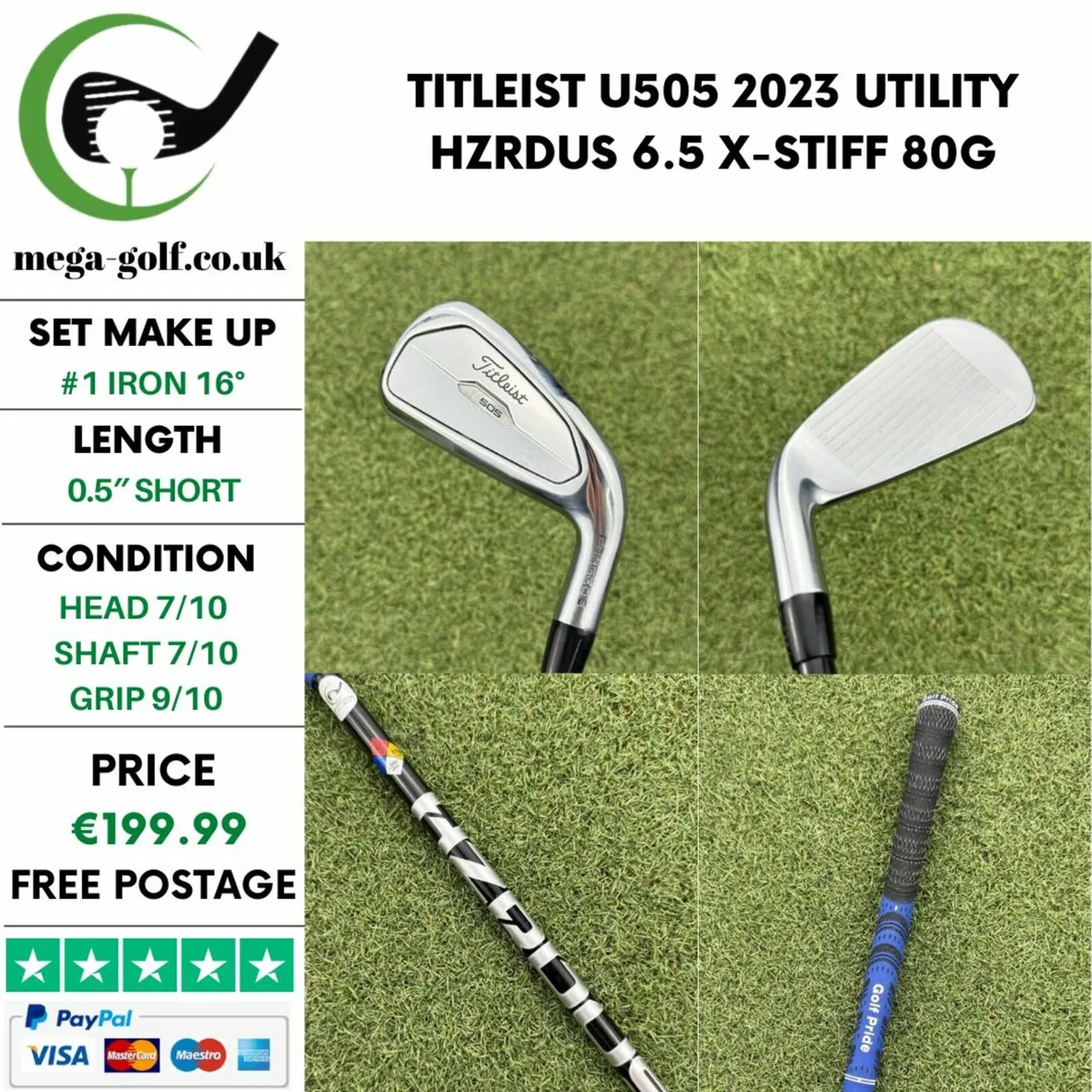 TITLEIST U505 2023 UTILITY #1 IRON 16° / X-STIFF - Image 1
