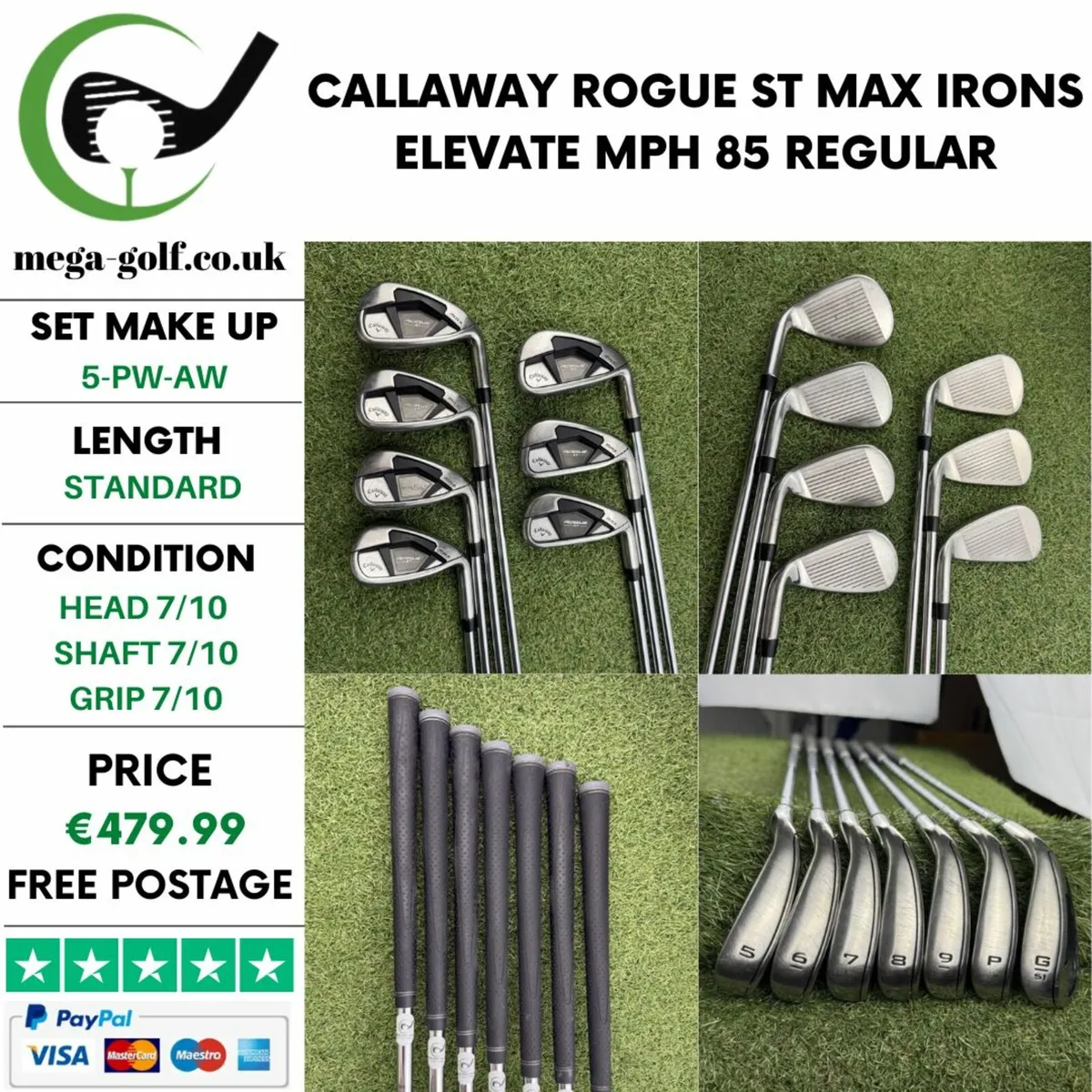CALLAWAY ROGUE ST MAX IRONS / 5-PW-AW / REGULAR - Image 1