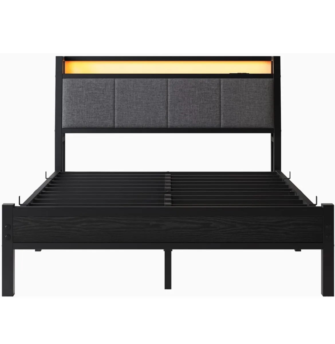 Double Bed Frame, Bed Frame Double with Charging S - Image 2