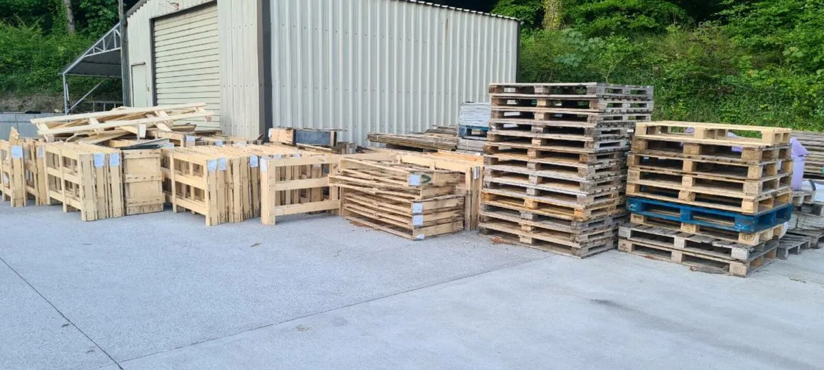 Pallets and glass crates