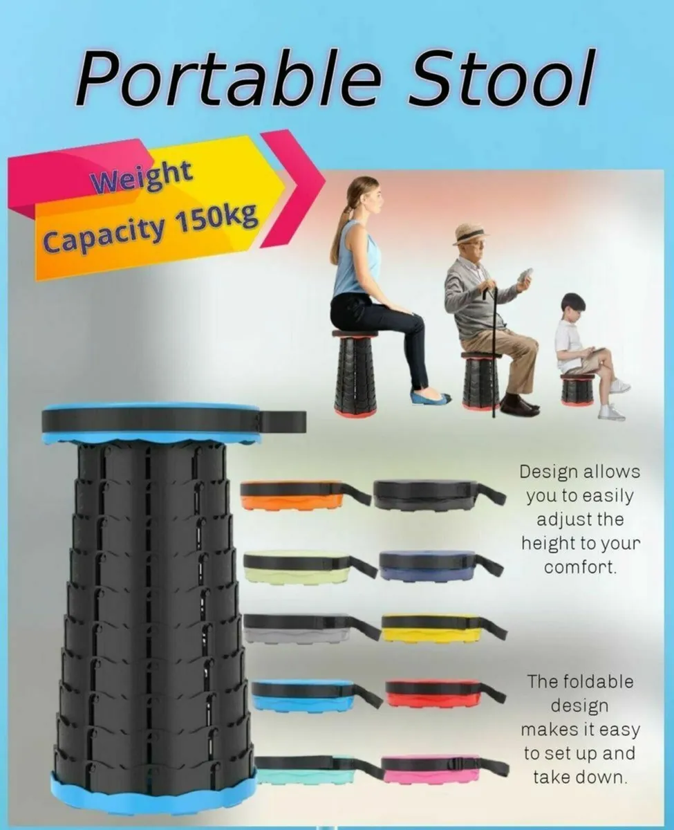 Telescoping Stool Fishing Camping for adults/ kids - Image 1
