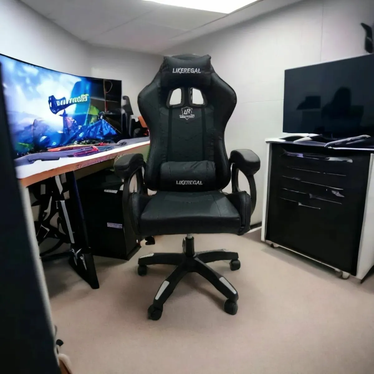 Gaming chair office with footrest - Image 1