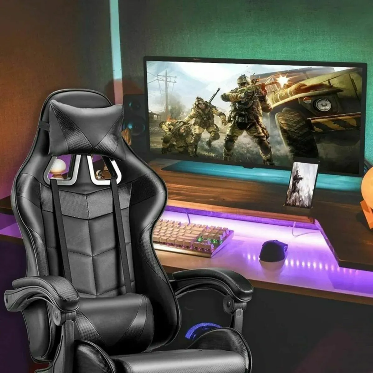 Gaming chair office with footrest - Image 3