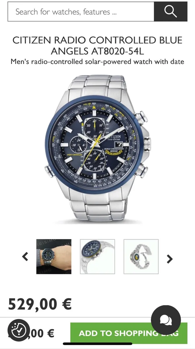 Citizen Blue Angels Ecodrive Chronograph watch - Image 3