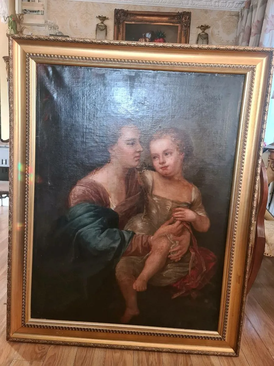 Madonna and child oil painting - Image 2