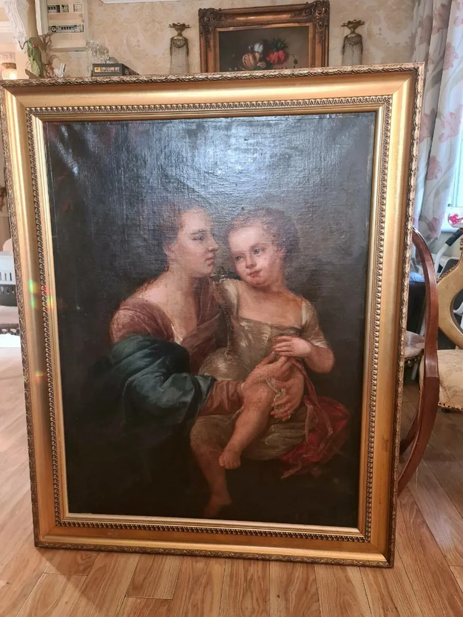 Madonna and child oil painting - Image 1