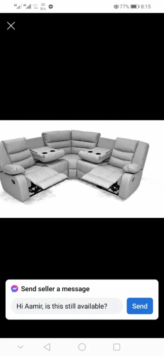 SALE NOW ON – Brand New Leather & Fabric Recliner - Image 2