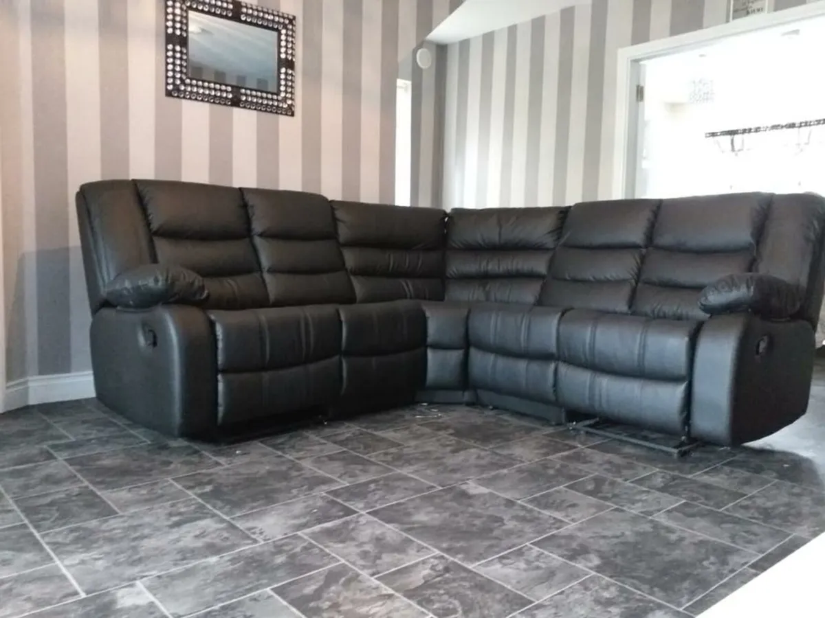 SALE NOW ON – Brand New Leather & Fabric Recliner - Image 4