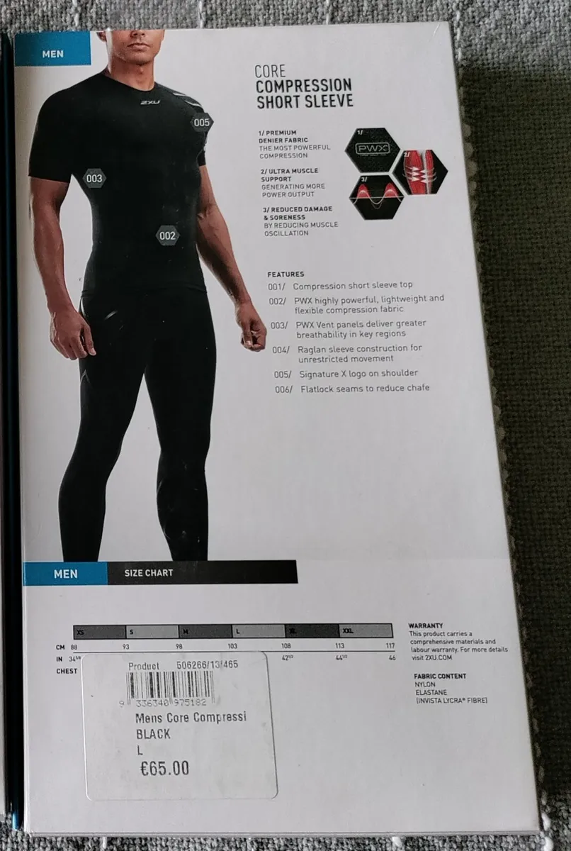 2XU Core Compression wear S/S Large New - Image 3