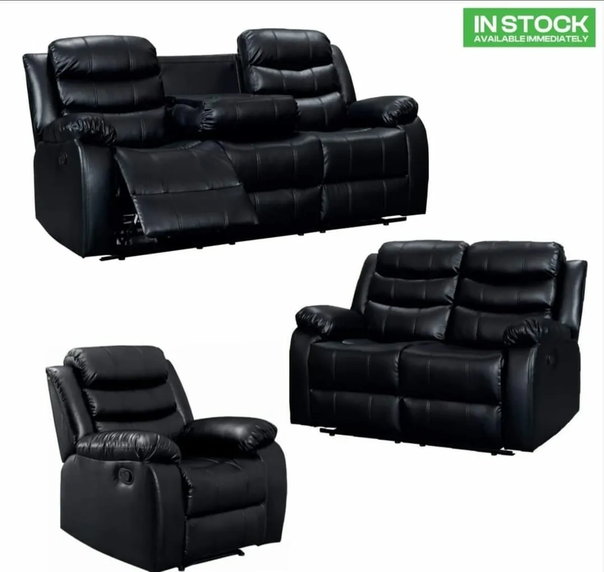 SALE NOW ON – Brand New Leather & Fabric Recliner - Image 4