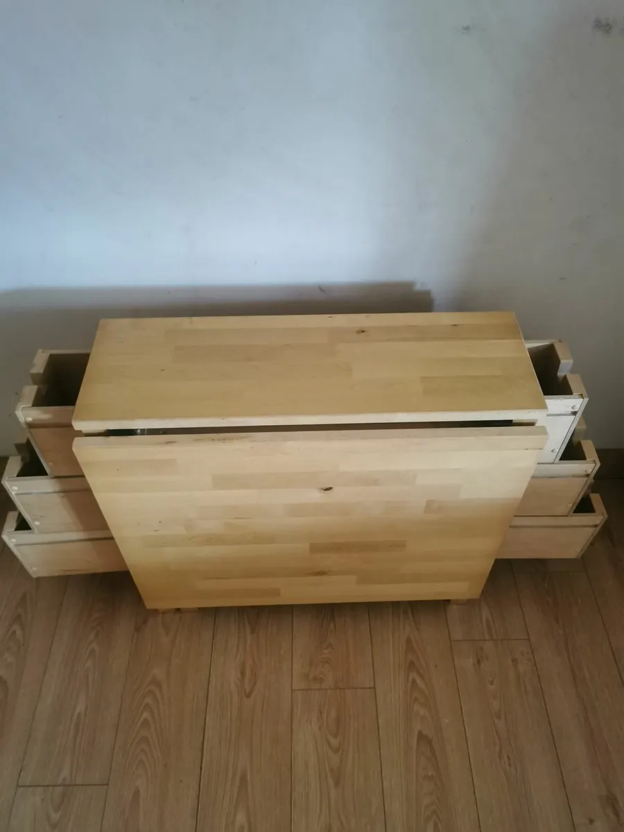 Oak solid quality leaf foldable kitchen table - Image 4