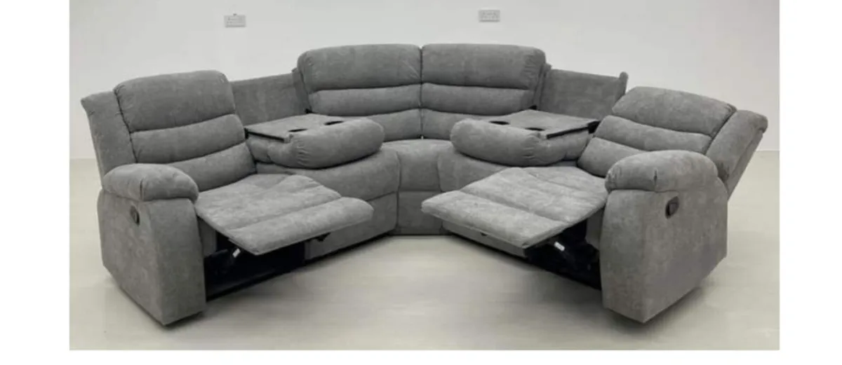 SALE NOW ON – Brand New Leather & Fabric Recliner - Image 4