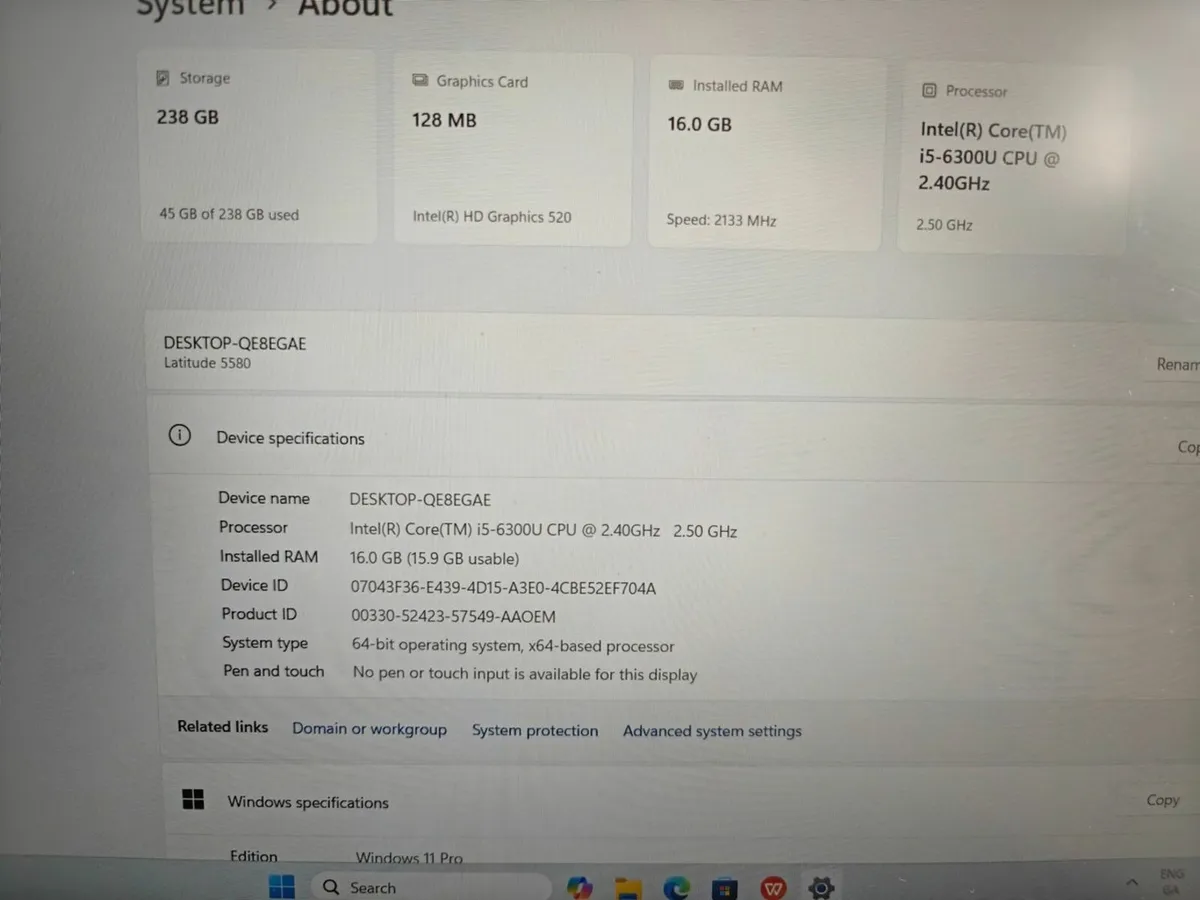 Dell Latitude 5580 | i5 | 16GB | 256GB | 15.6" FHD - Image 4