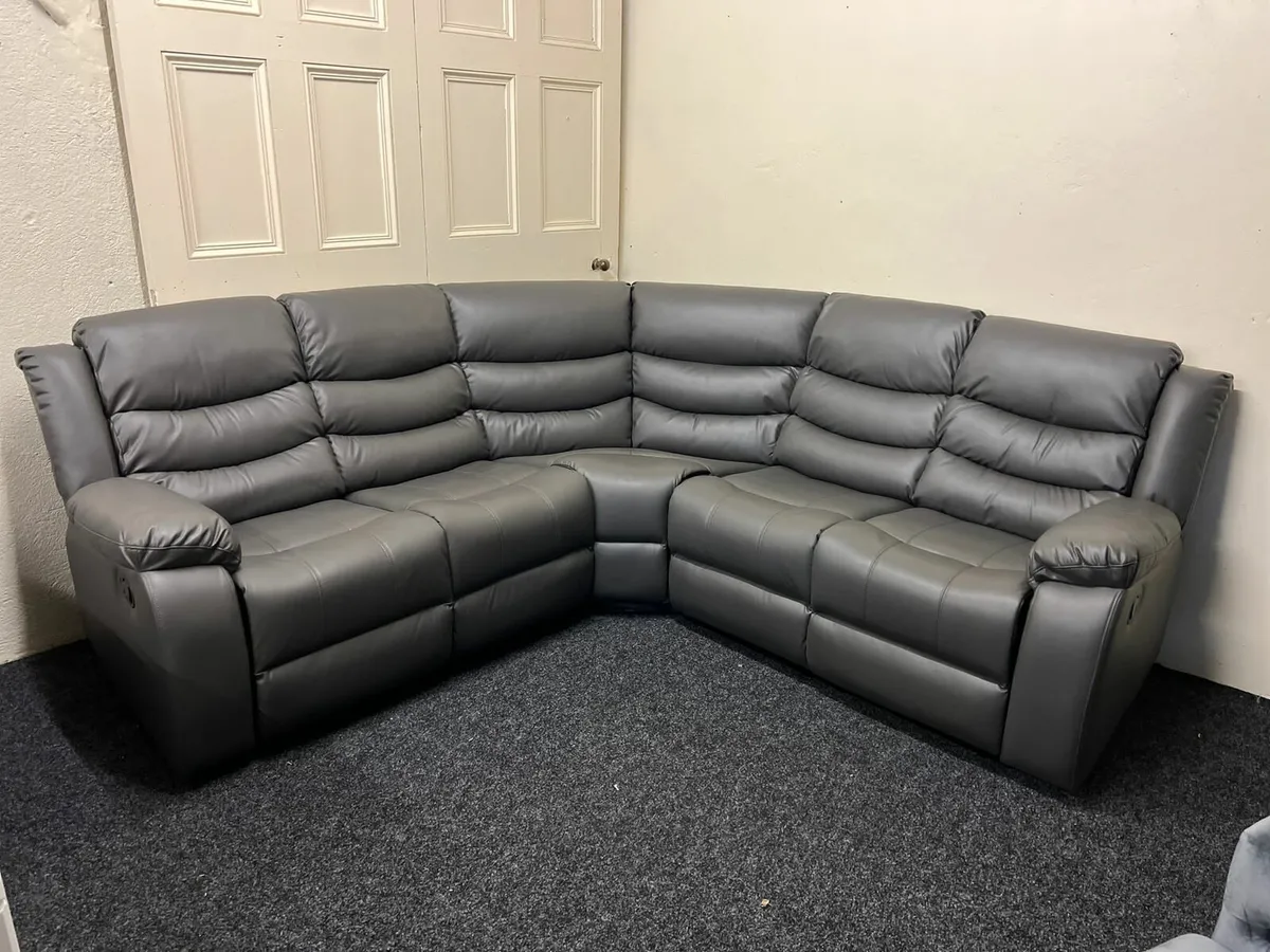 SALE NOW ON – Brand New Leather & Fabric Recliner - Image 3