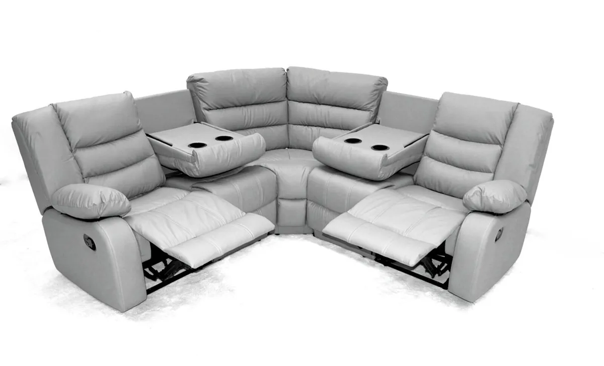 SALE NOW ON – Brand New Leather & Fabric Recliner - Image 4