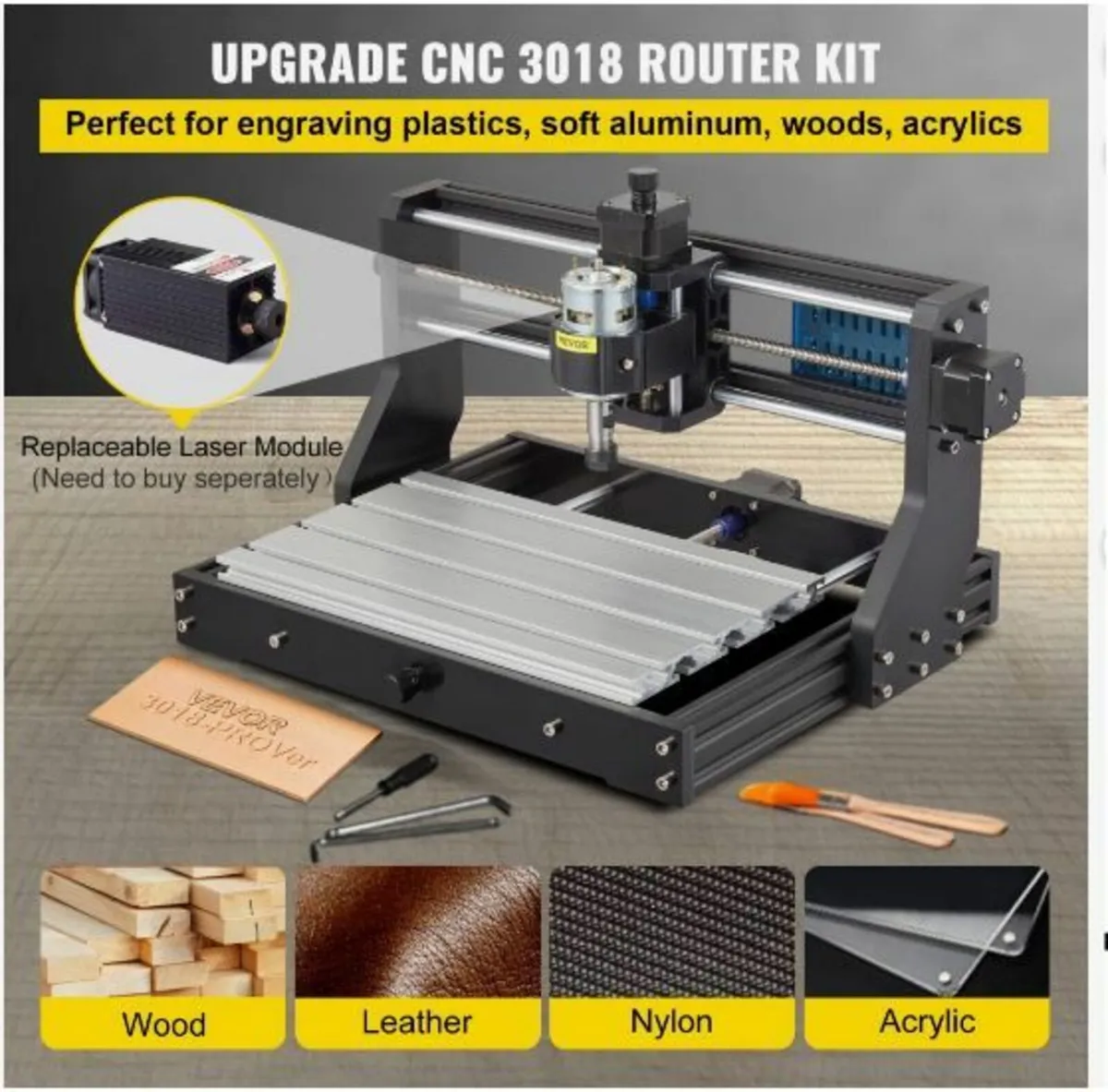 CNC 3018 Pro 300×180×45mm CNC Machine - Image 4