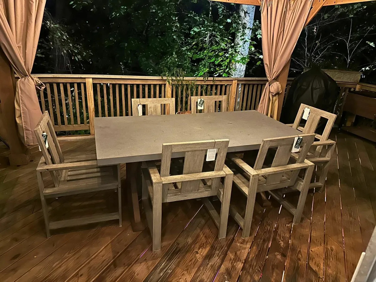 Beautiful Cement top outdoor dining table - Image 1
