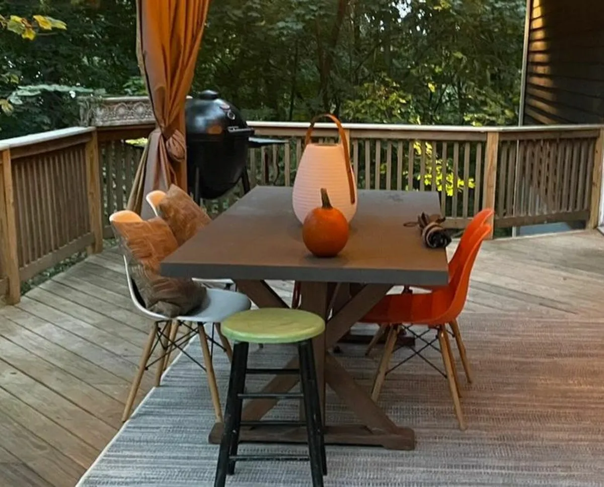 Beautiful Cement top outdoor dining table - Image 2