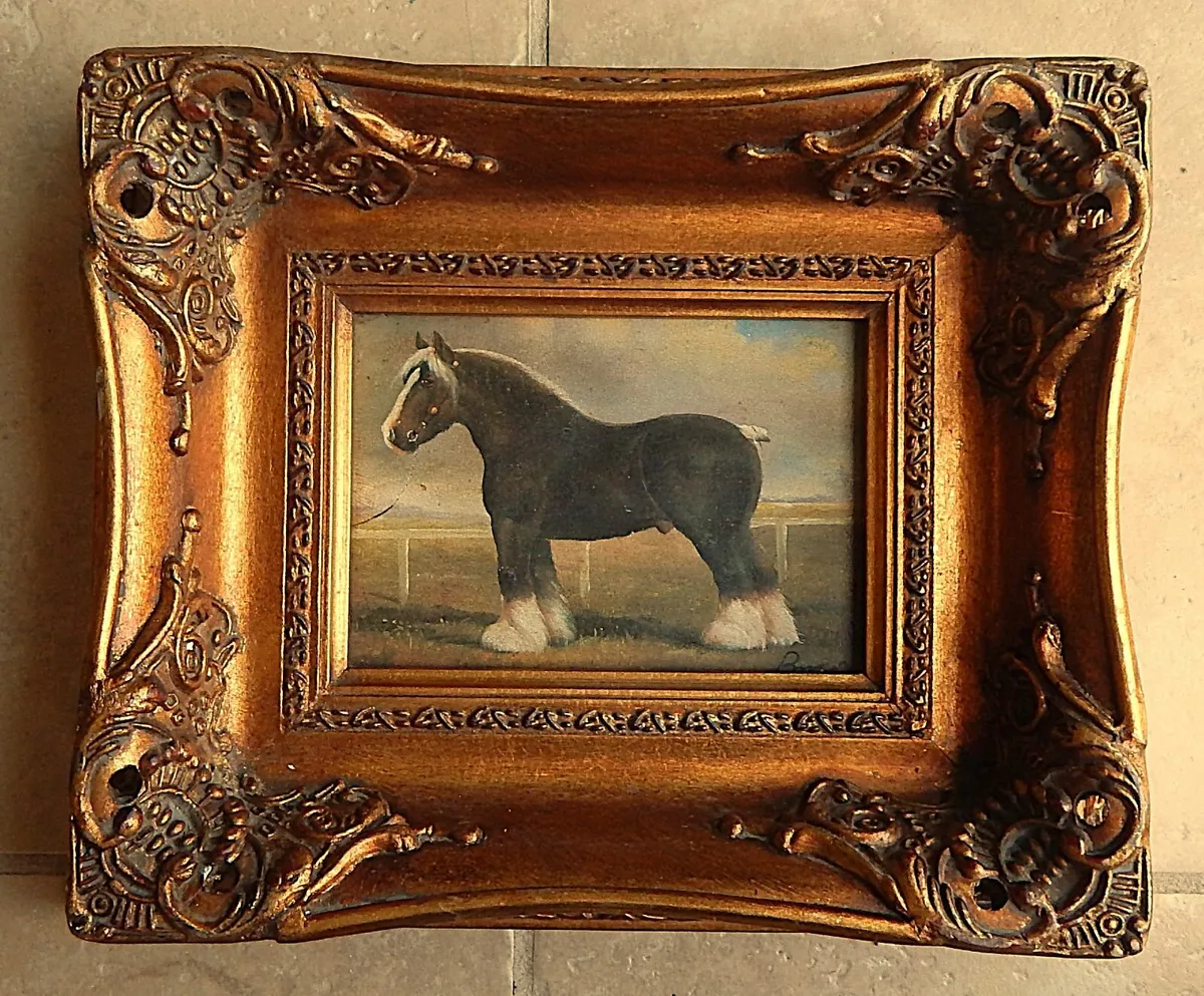 Vintage Oleograph Print in Ornate Wood Gilt Frame - Image 1
