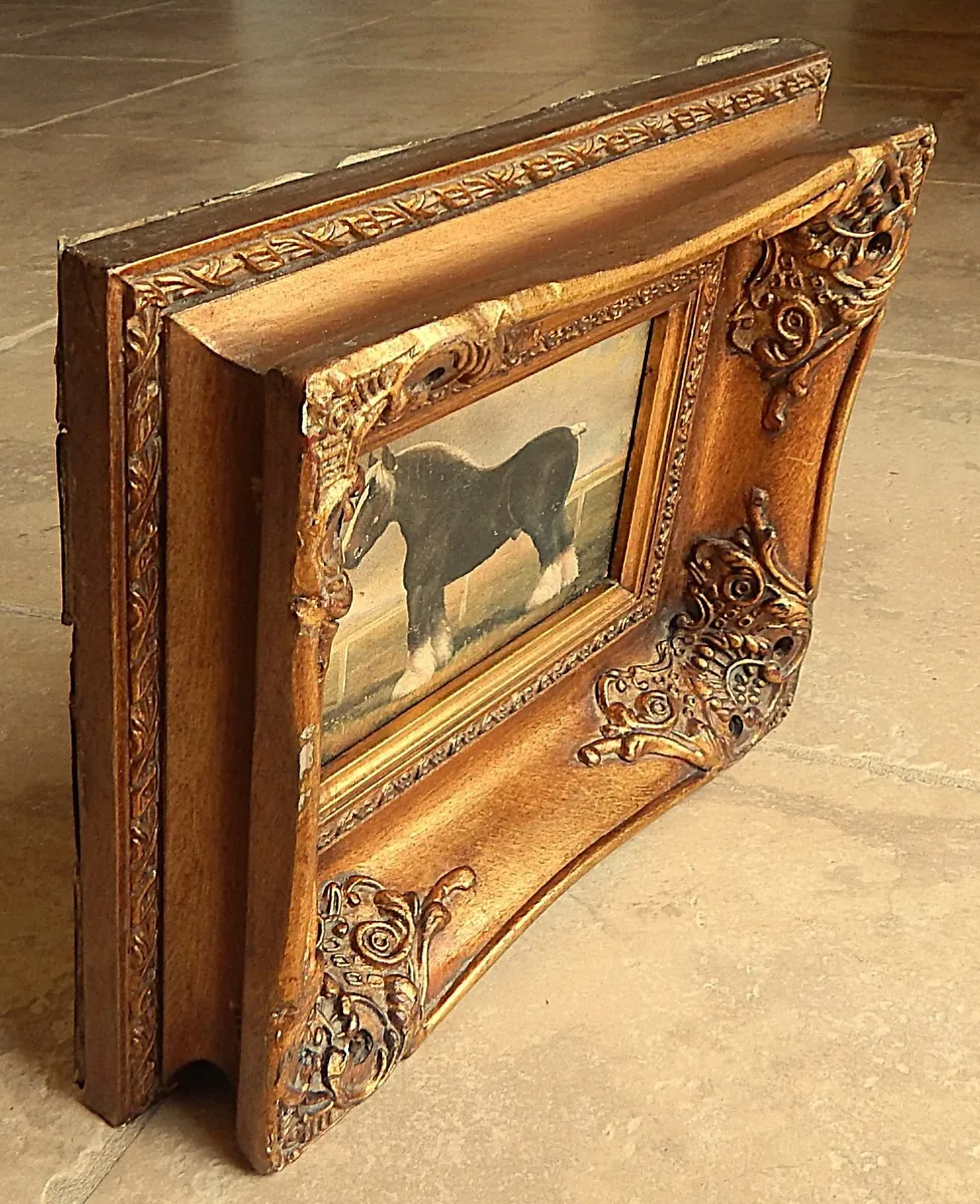 Vintage Oleograph Print in Ornate Wood Gilt Frame - Image 4