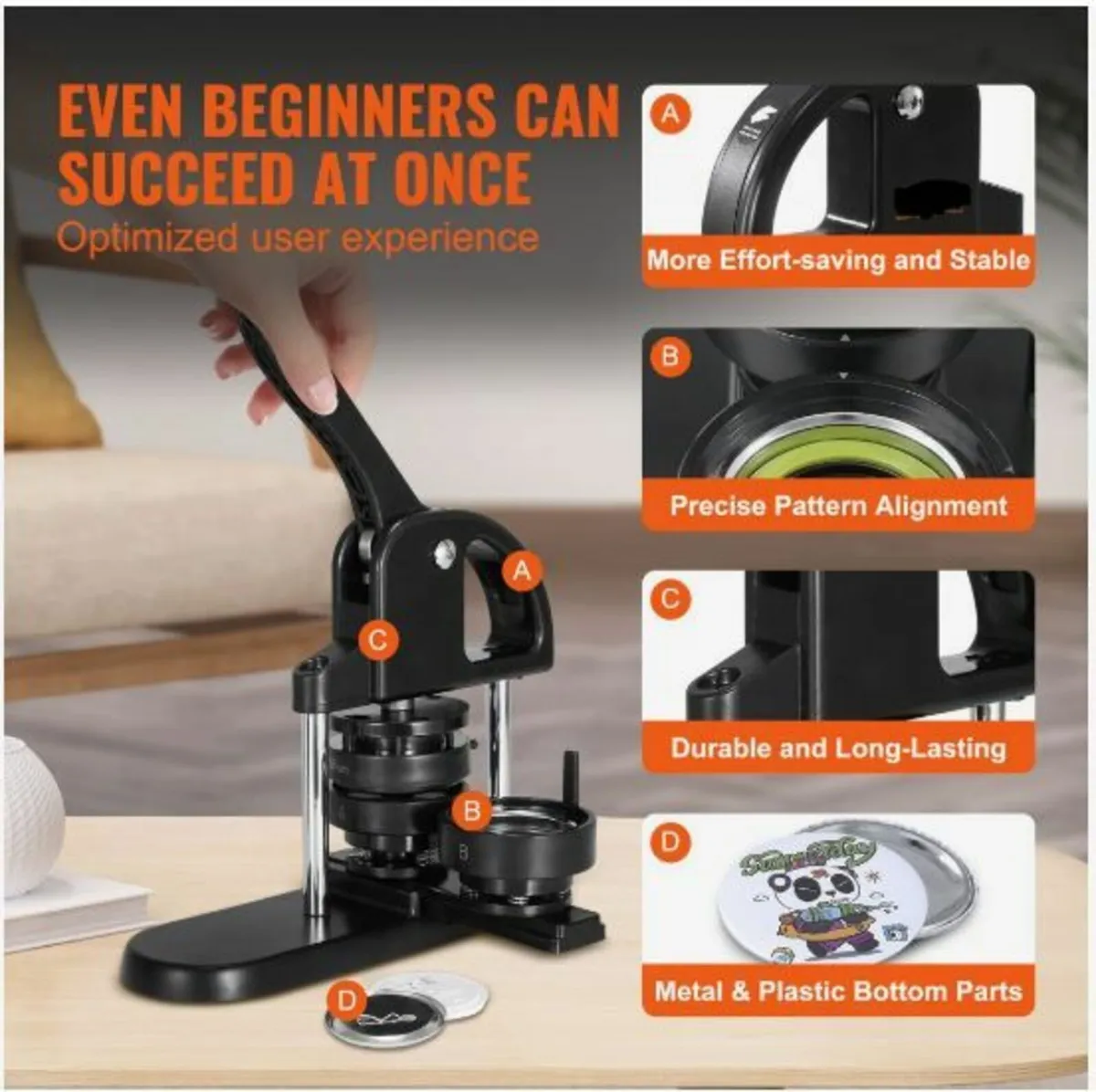 Button Maker Machine, 1/1.25/2.28 inch(25/32/58mm - Image 3