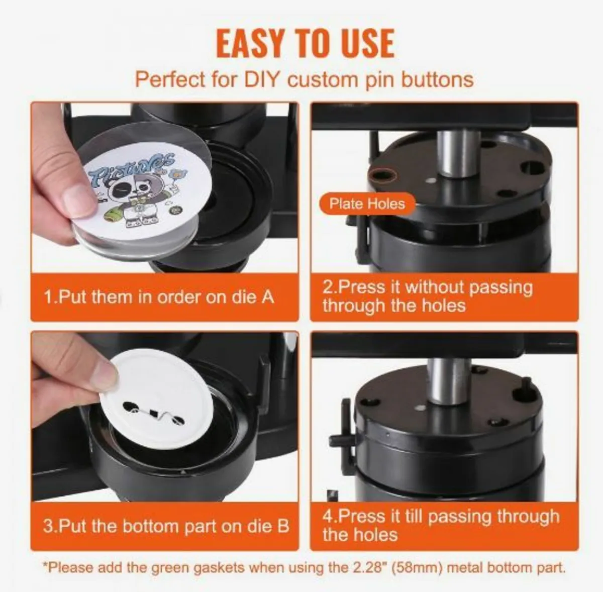 Button Maker Machine, 1/1.25/2.28 inch(25/32/58mm - Image 4