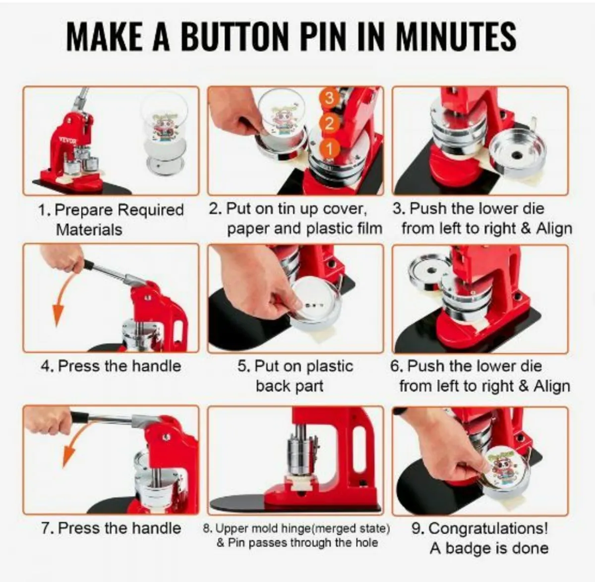 Button Maker Machine Badge Pin Machine - Image 4