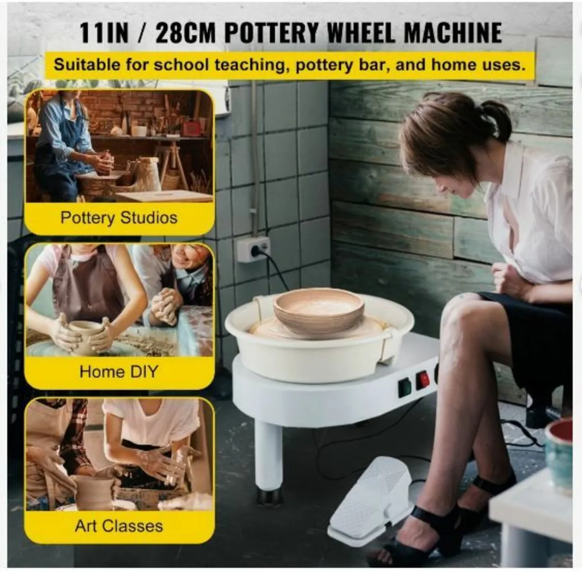 Pottery Wheel, 11in Ceramic Wheel Forming Machine - Image 3