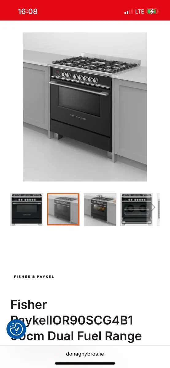 90cm Fisher and Paykal Duel Fuel Range - Image 1