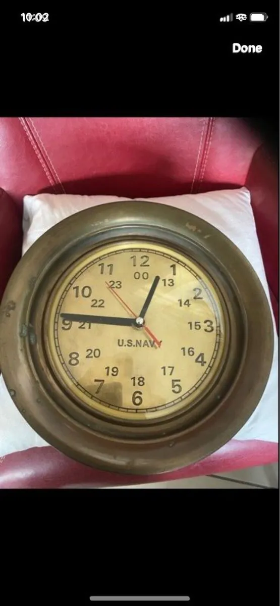 Rare US Navy Brass clock - Image 1