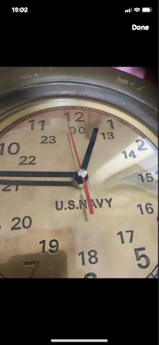 Rare US Navy Brass clock - Image 2