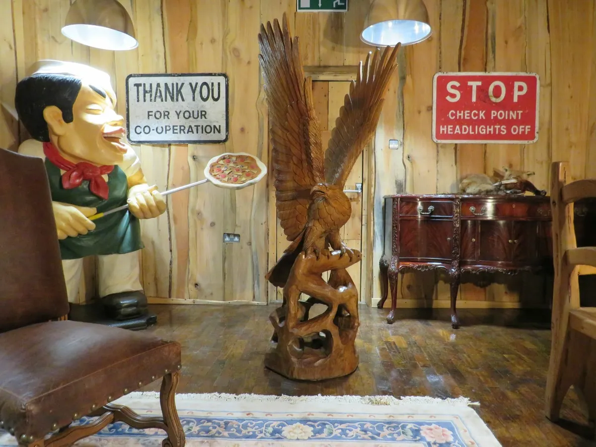Lifesize Solid Teak  Eagle  (6'3" High) - Image 1