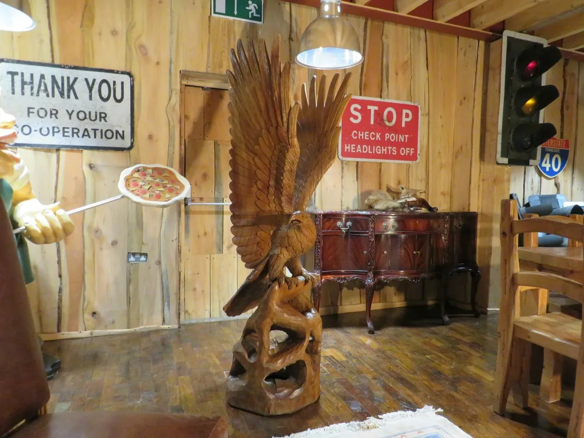 Lifesize Solid Teak  Eagle  (6'3" High) - Image 2