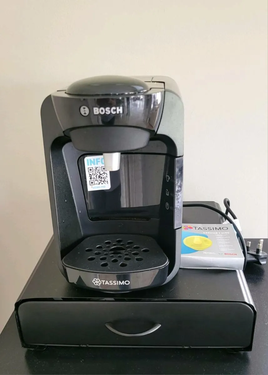 Tassimo coffee machine with storage etc - Image 1