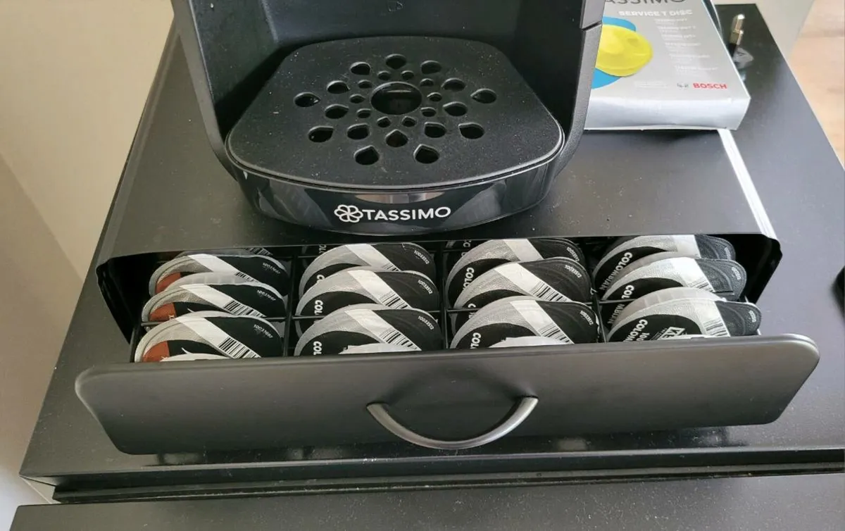 Tassimo coffee machine with storage etc - Image 2